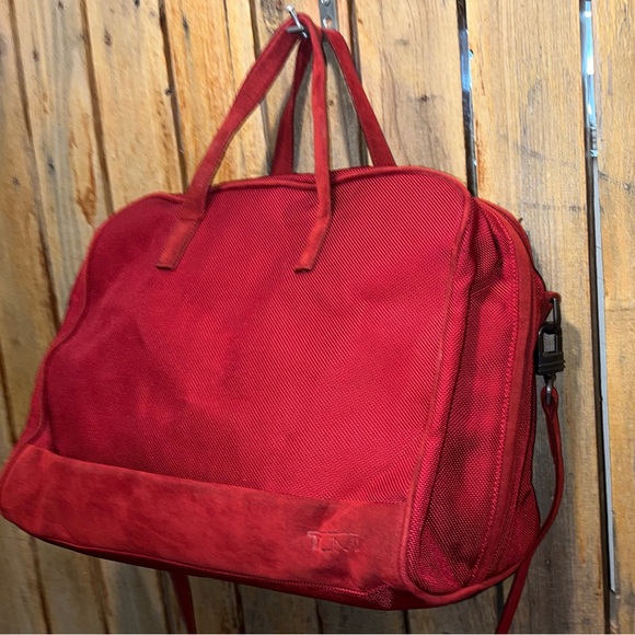 Tumi Red Carry On Travel Duffle Bag - Picture 6 of 10